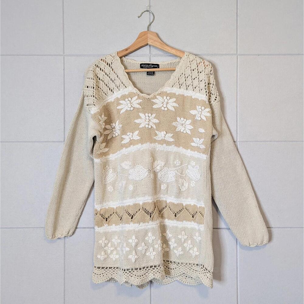 Vintage 90s chunky knit textured sweater dress